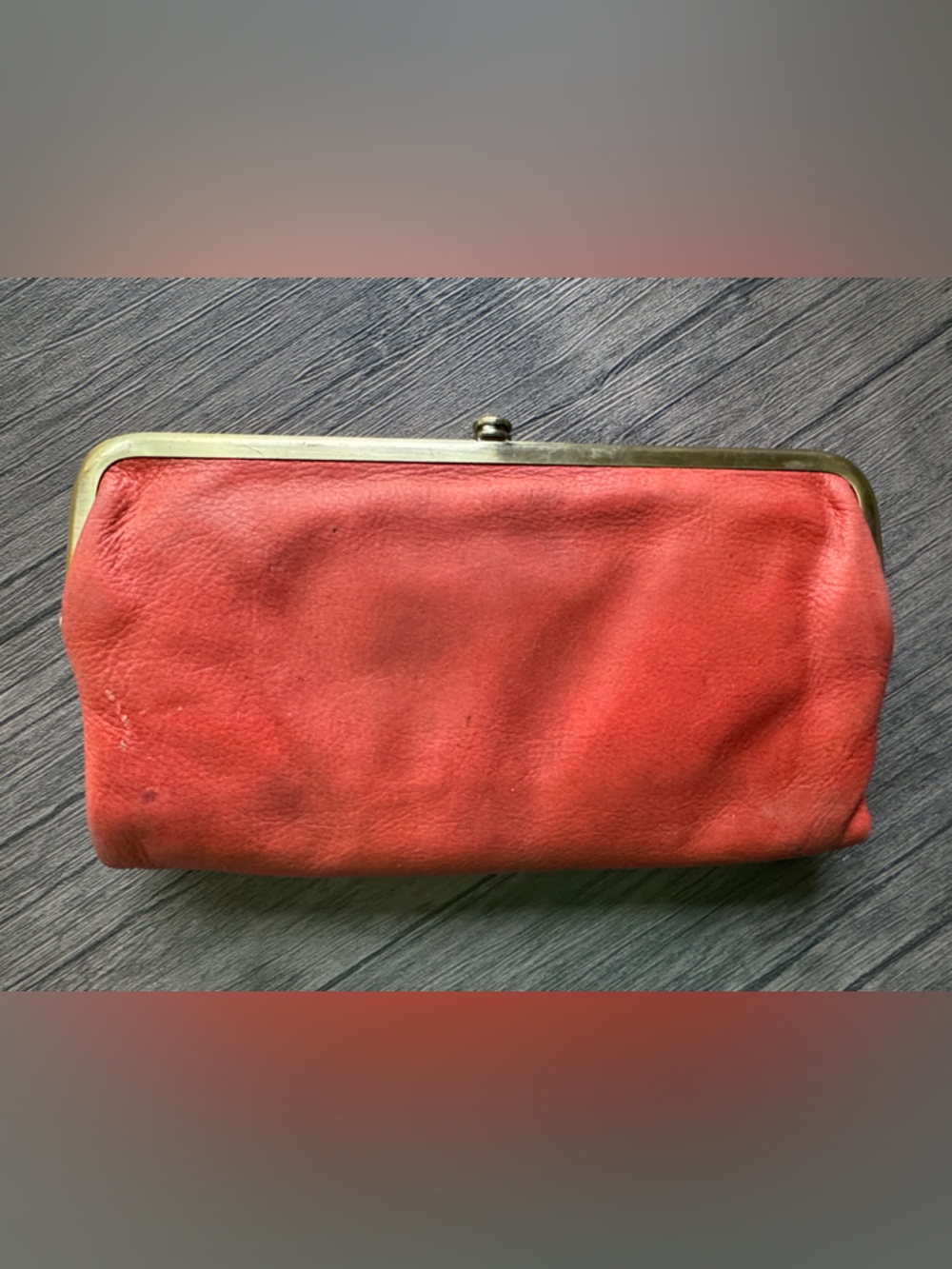HOBO Lauren Clutch Wallet in Pink Mirage - Orangey-Pink Color. Magnet Closure